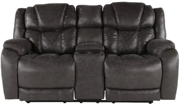 Daytona Steel Gray Power Reclining Loveseat with Console