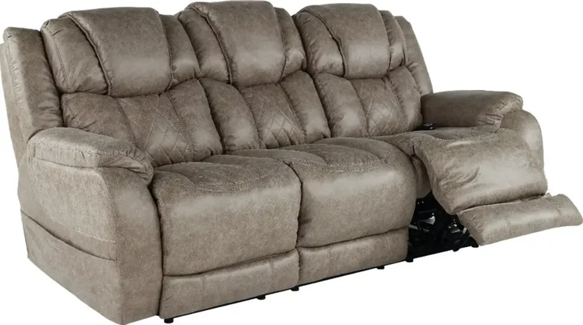 Daytona Mushroom Tan Power Reclining Sofa