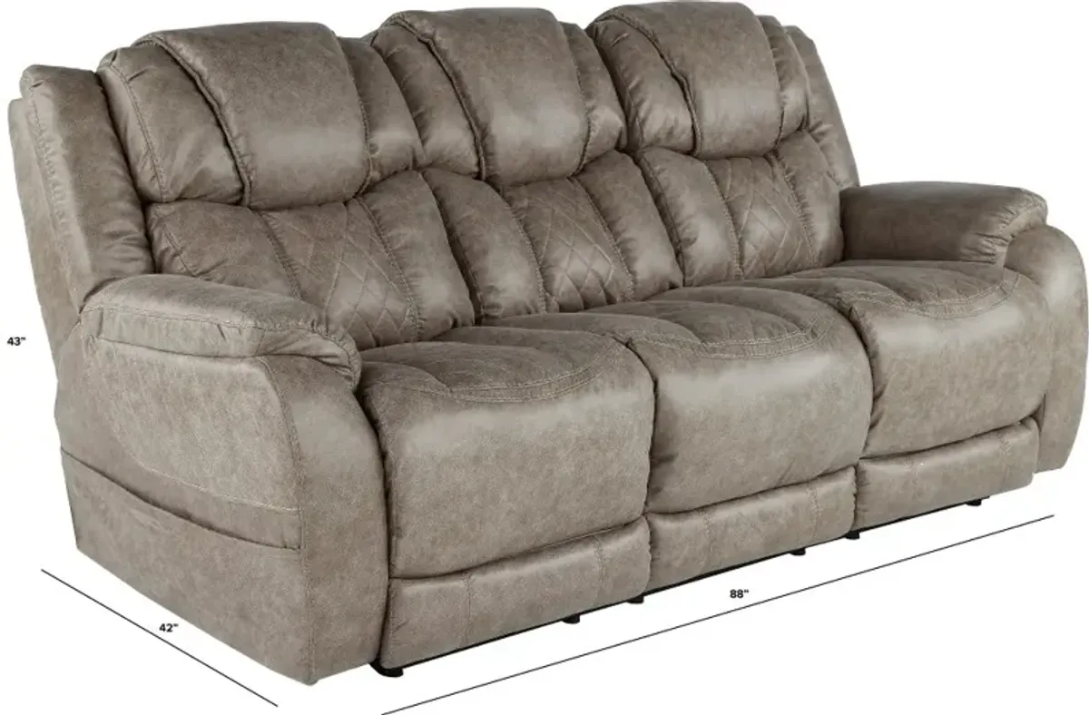 Daytona Mushroom Tan Power Reclining Sofa