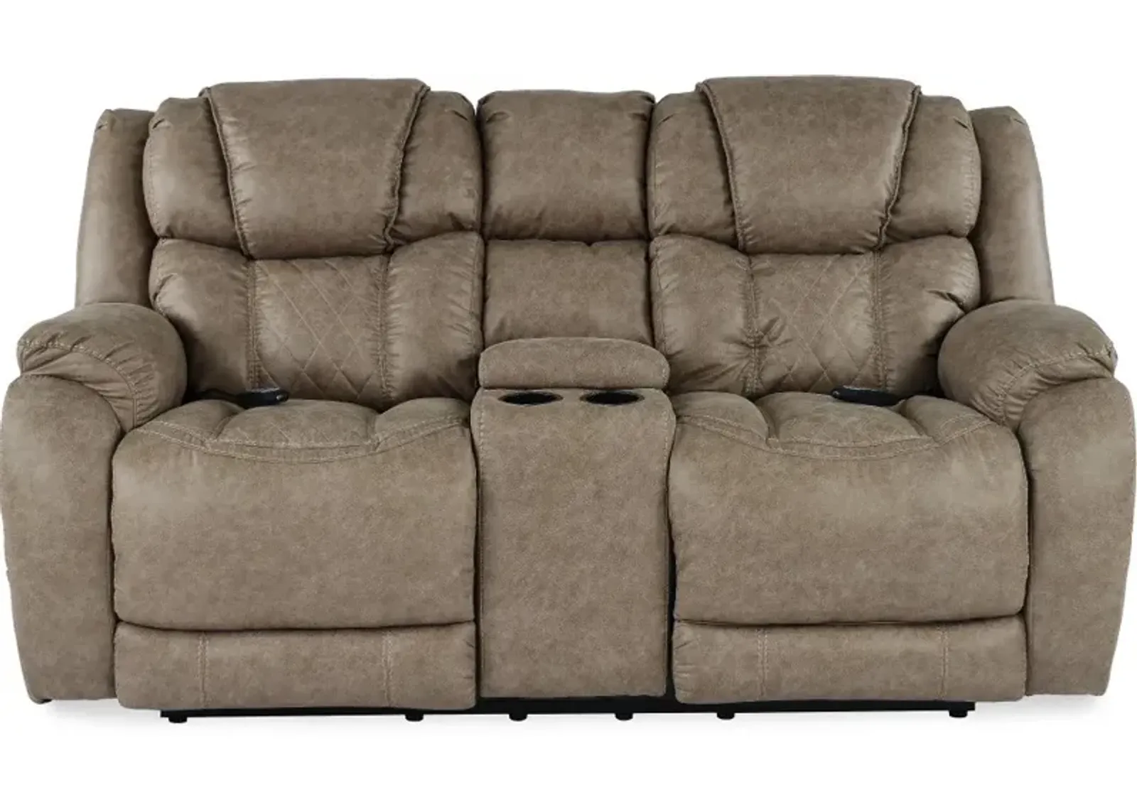 Daytona Mushroom Tan Power Reclining Loveseat with Console