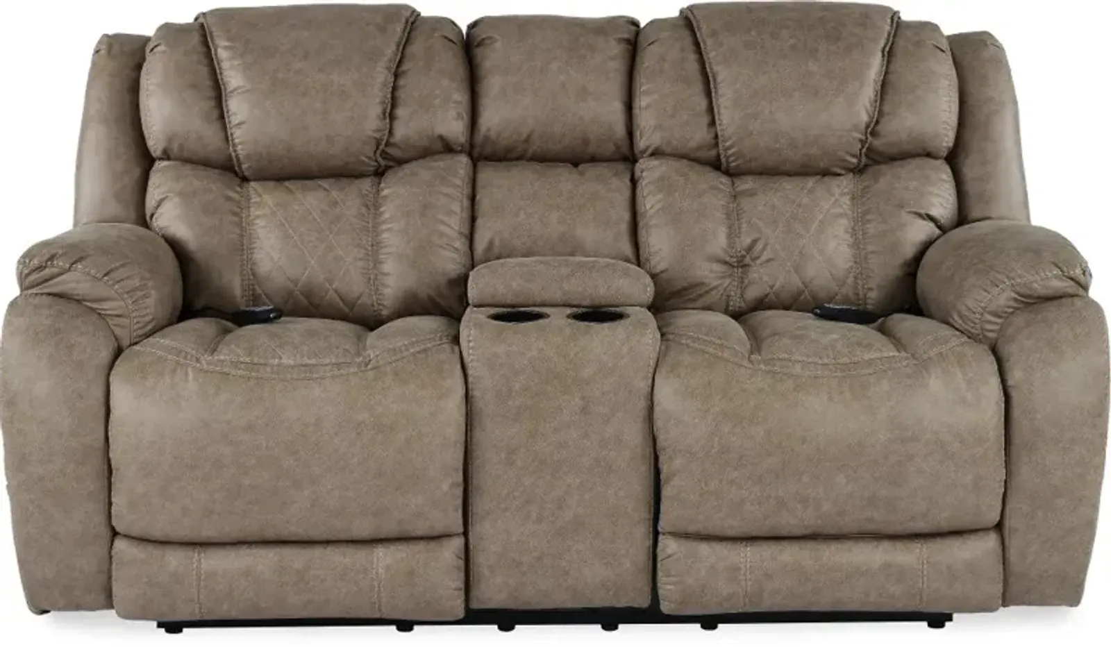 Daytona Mushroom Tan Power Reclining Loveseat with Console