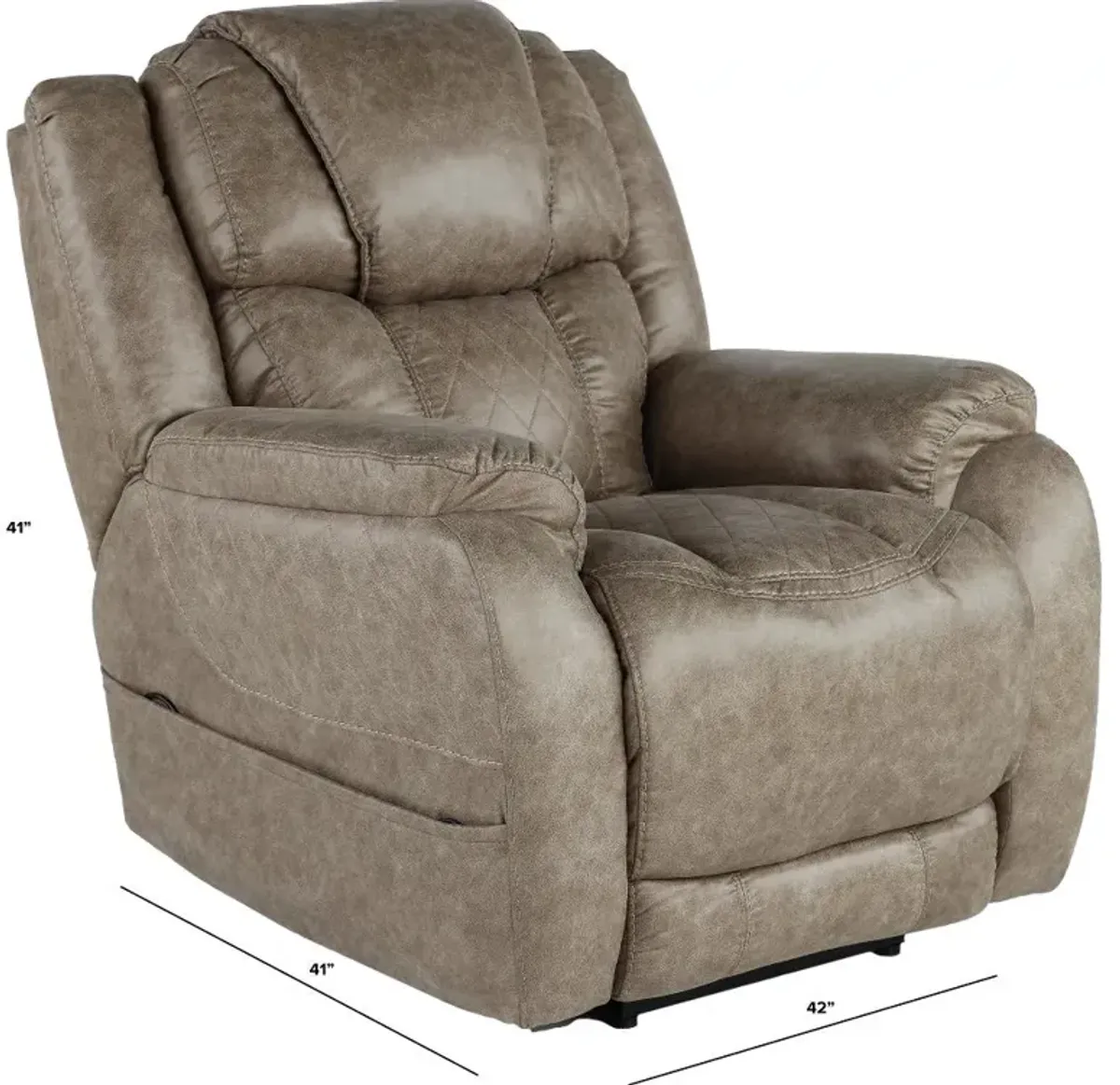 Daytona Mushroom Tan Power Recliner