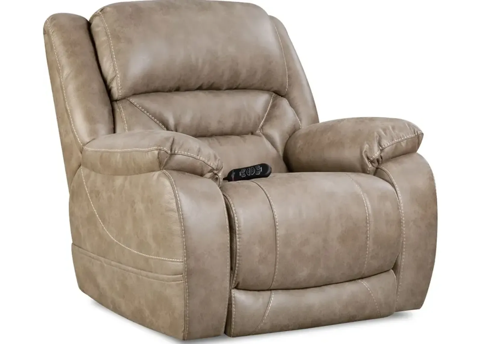 Enterprise Light Mushroom Brown Power Recliner with Power Headrest