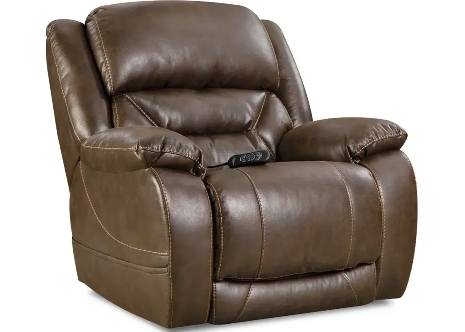 Enterprise Walnut Brown Power Recliner with Power Headrest