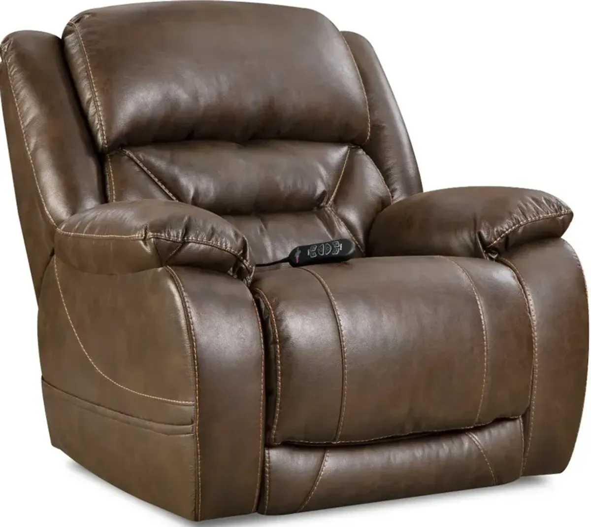 Enterprise Walnut Brown Power Recliner with Power Headrest