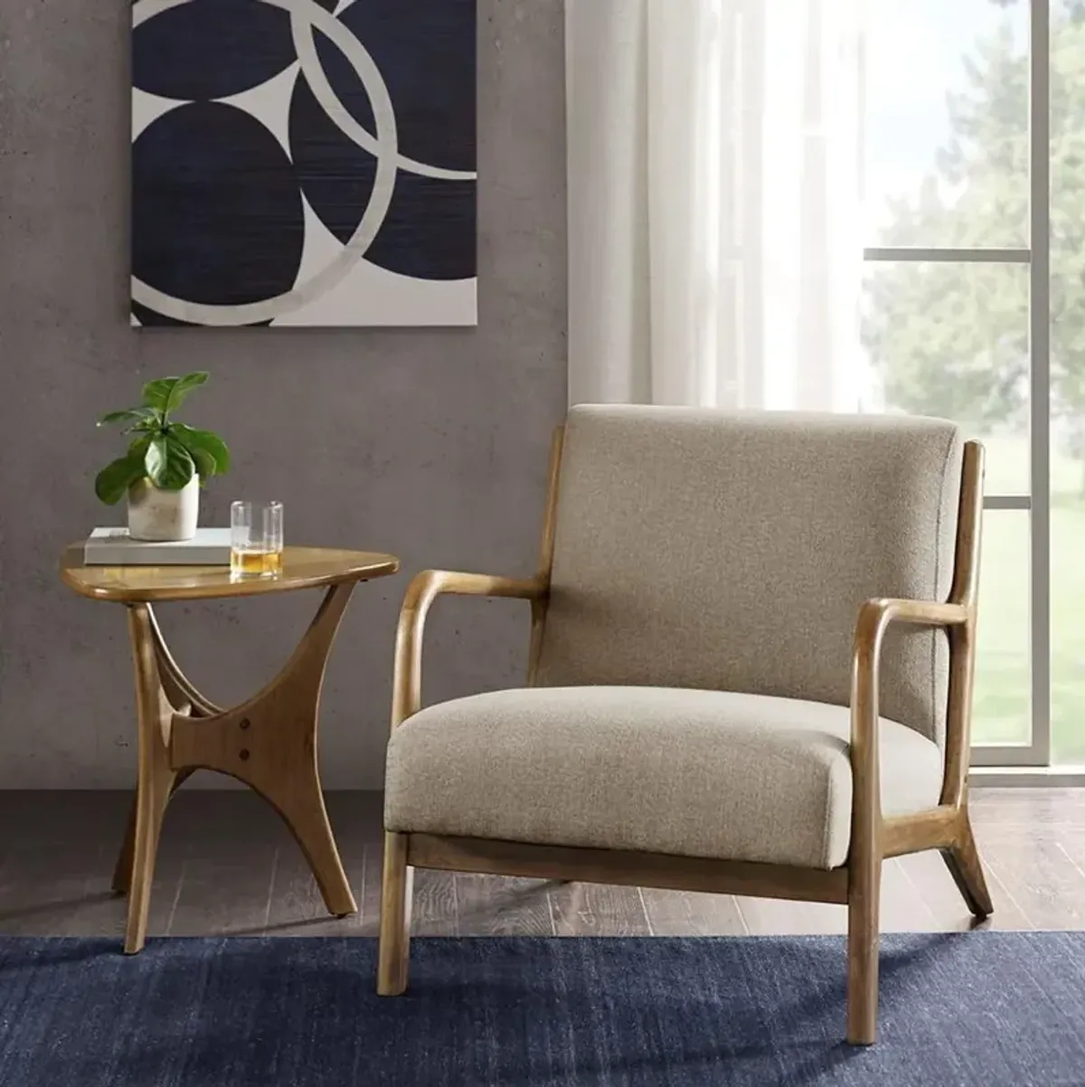 Novak Taupe Accent Chair