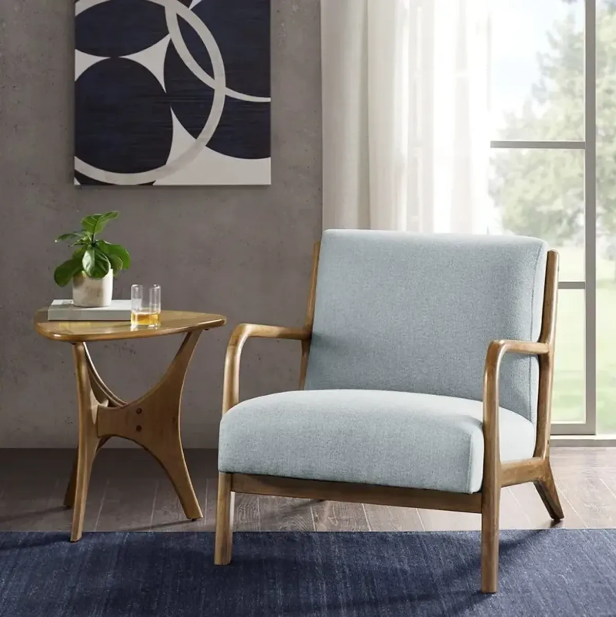 Novak Light Blue Accent Chair