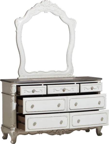 Madi Traditional Antique White Dresser