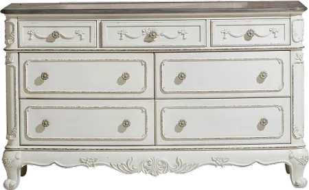 Madi Traditional Antique White Dresser