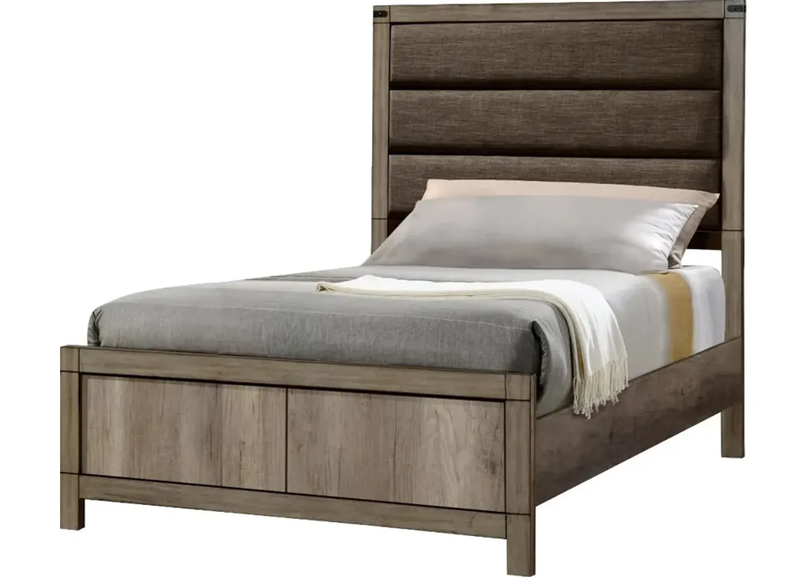 Matteo Rustic Contemporary Antiqued White Full Bed