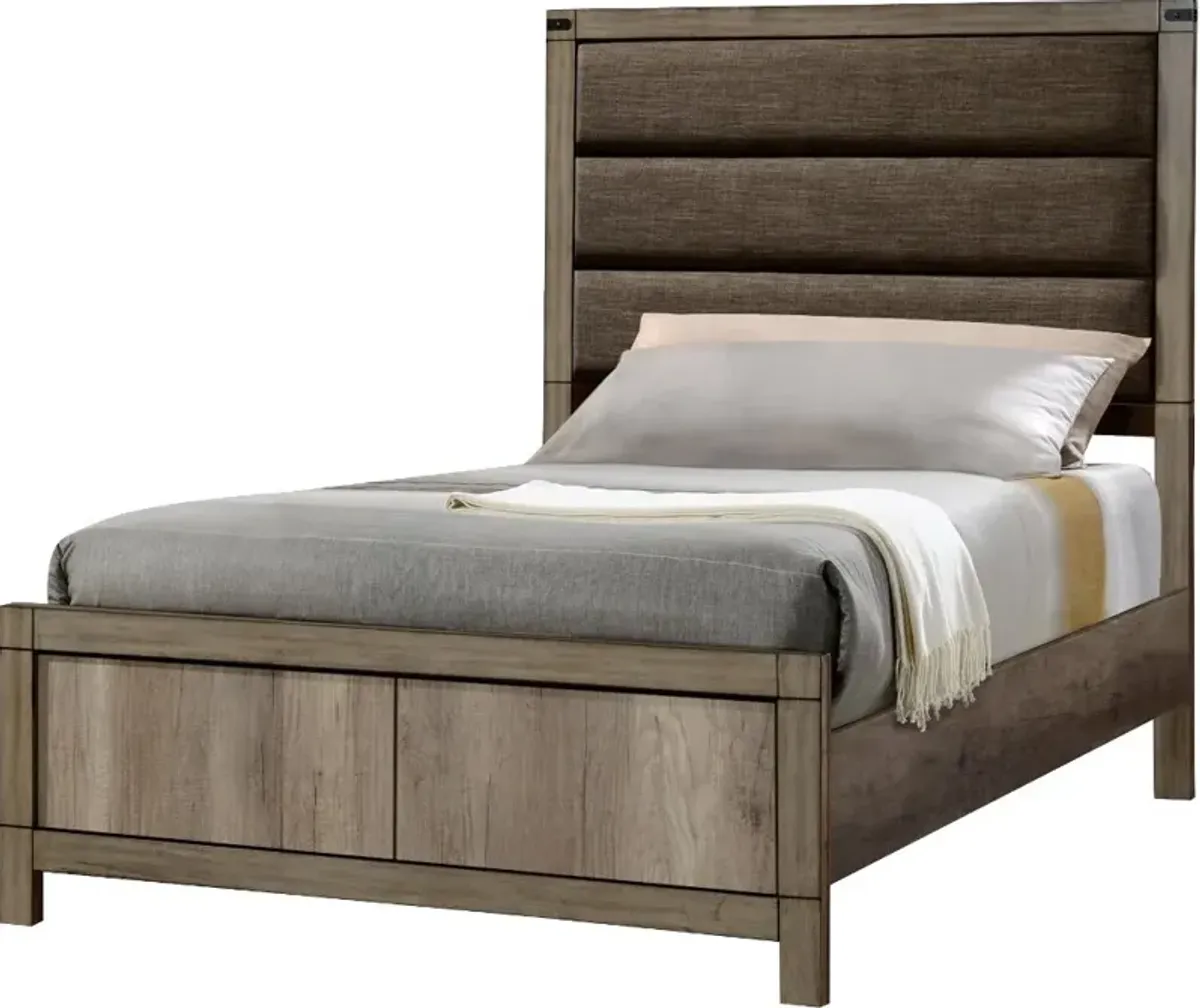 Matteo Rustic Contemporary Antiqued White Full Bed