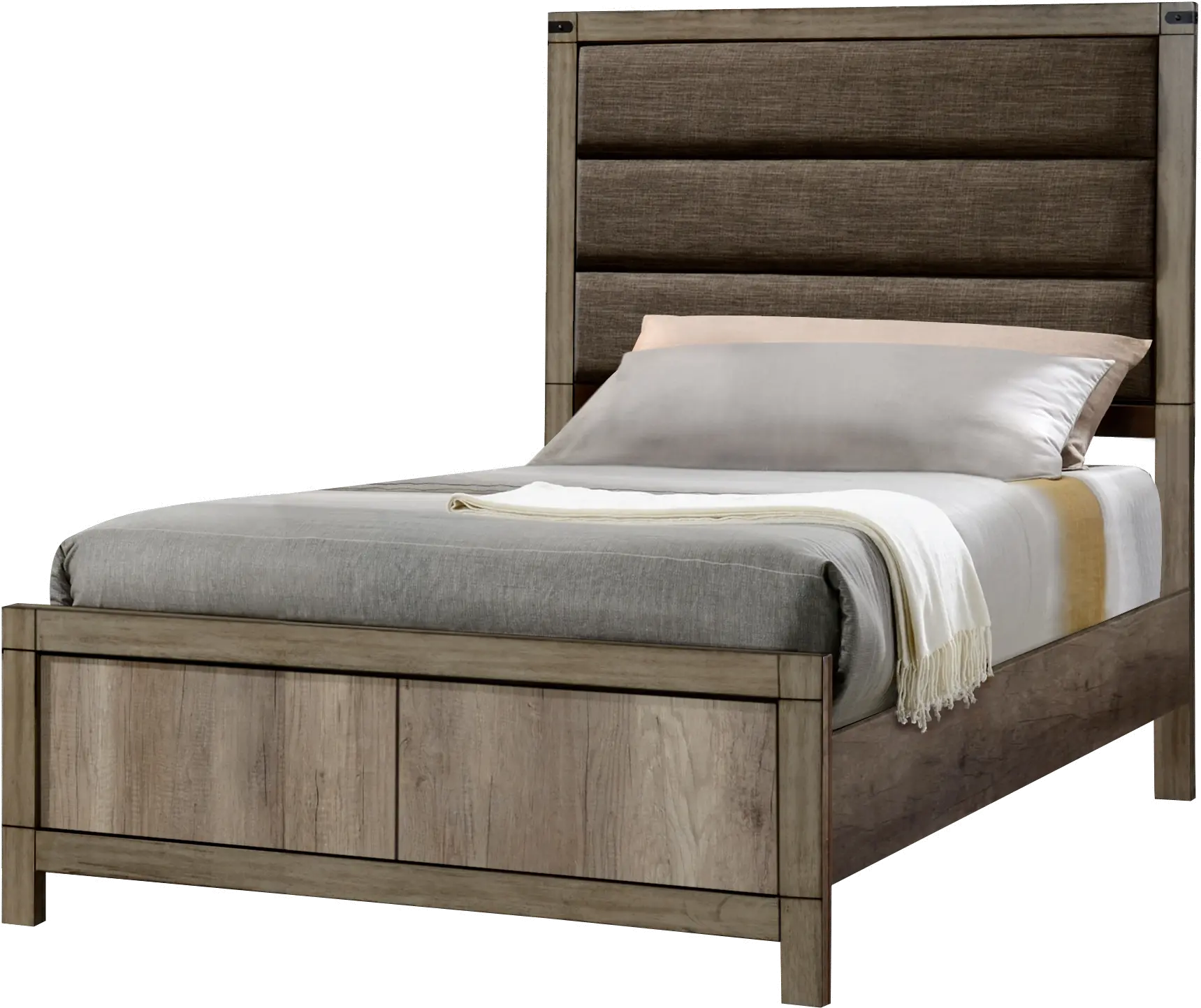 Matteo Rustic Contemporary Antiqued White Full Bed