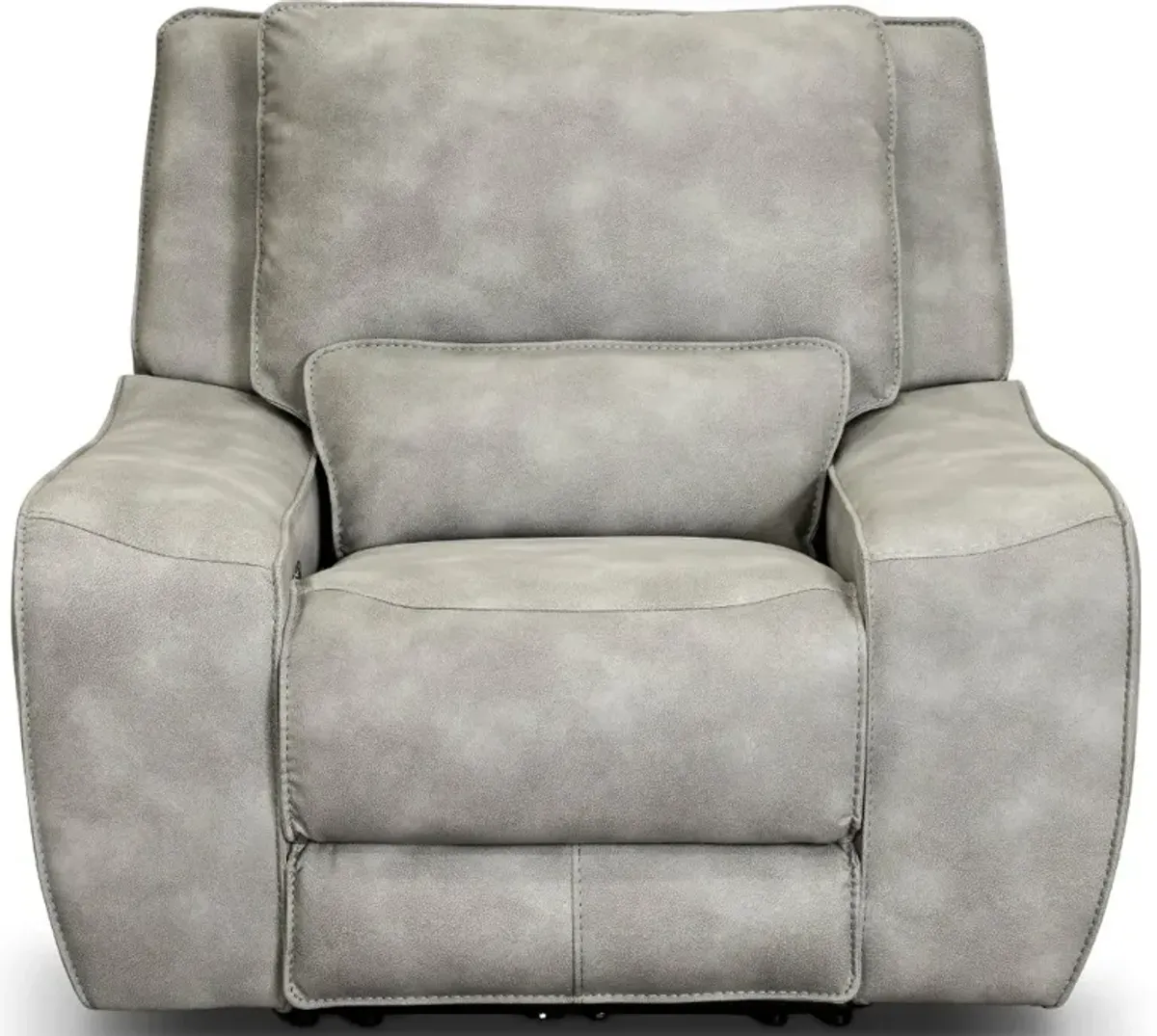 Sauvage Light Gray Power Recliner with Power Headrest