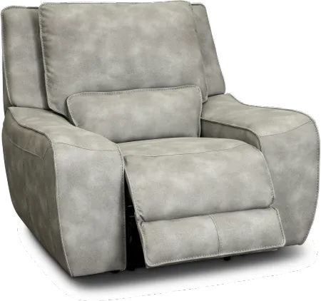 Sauvage Light Gray Power Recliner with Power Headrest