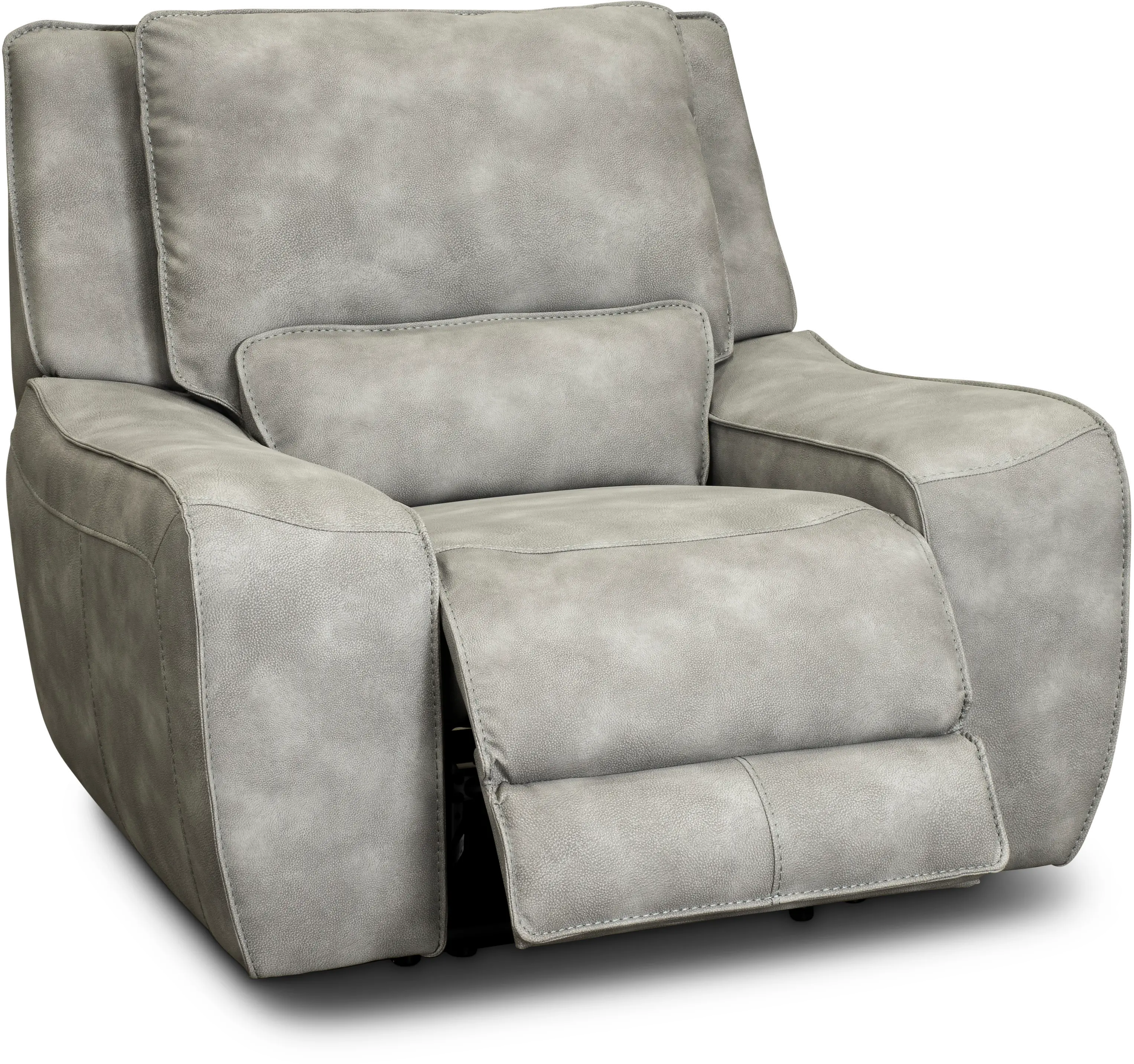 Sauvage Light Gray Power Recliner with Power Headrest