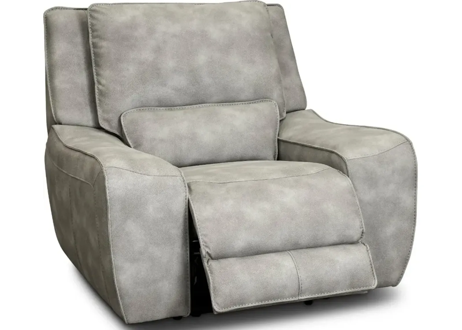 Sauvage Light Gray Power Recliner with Power Headrest