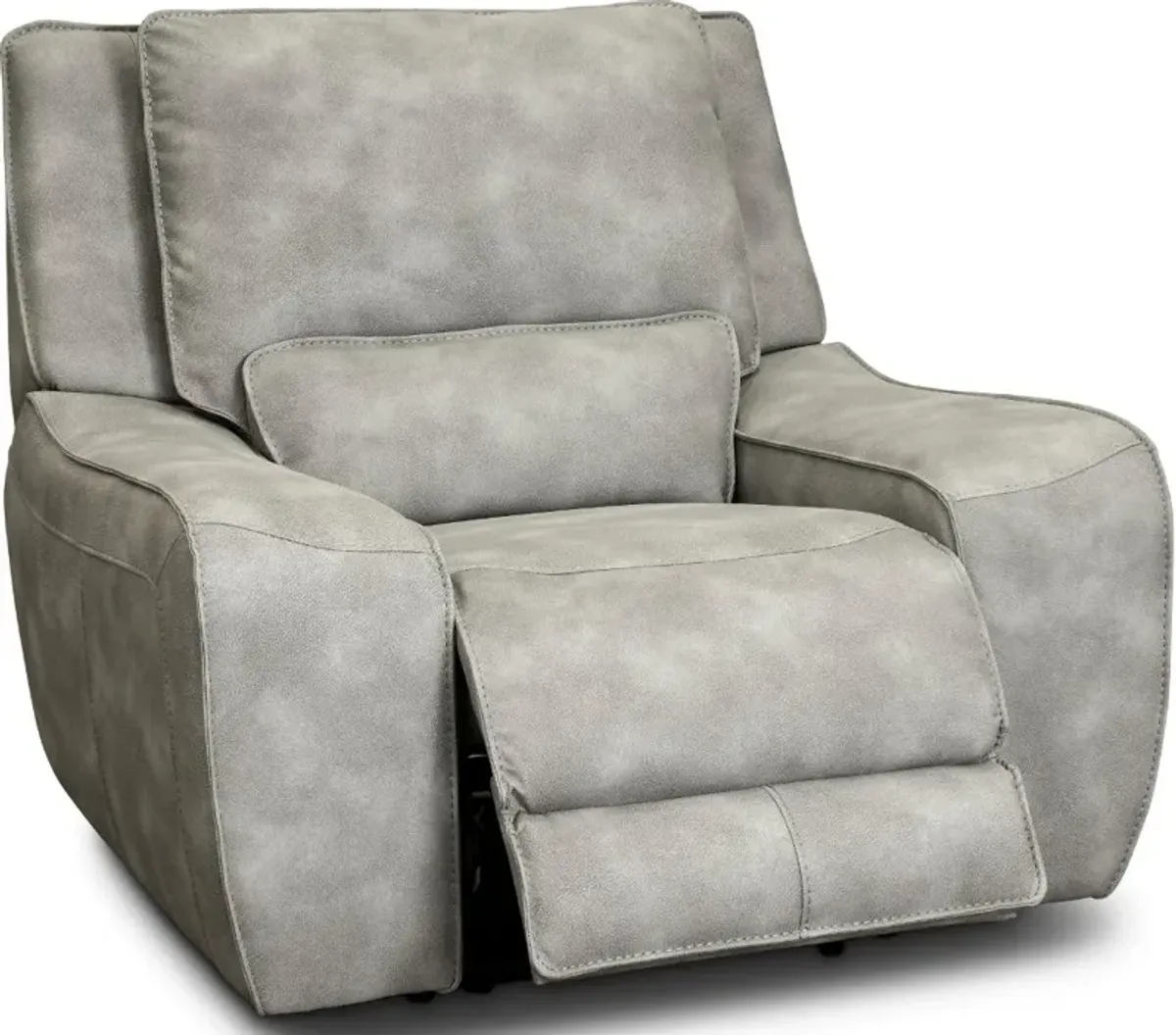 Sauvage Light Gray Power Recliner with Power Headrest