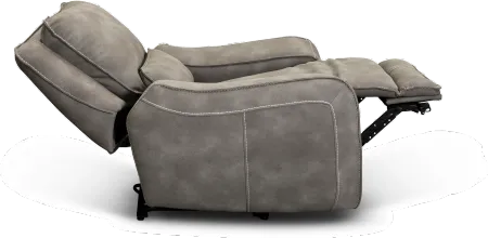 Sauvage Charcoal Gray Power Recliner with Power Headrest