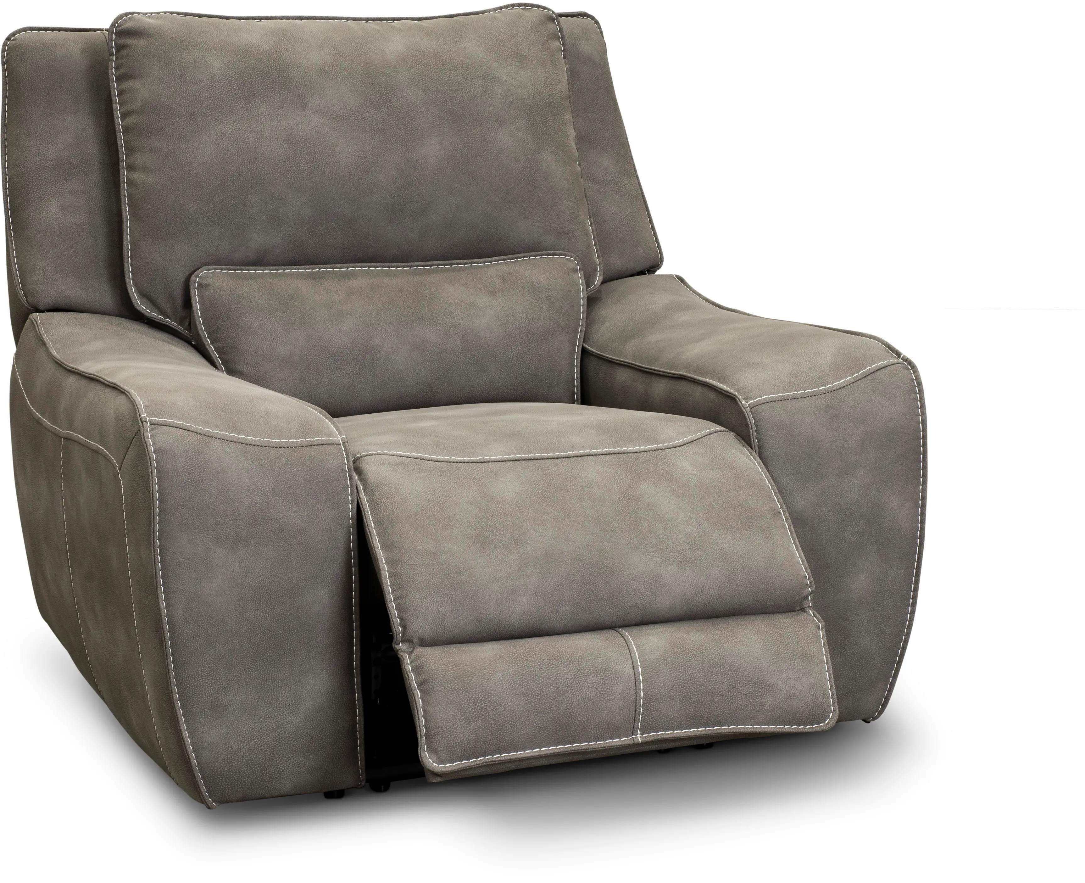 Sauvage Charcoal Gray Power Recliner with Power Headrest