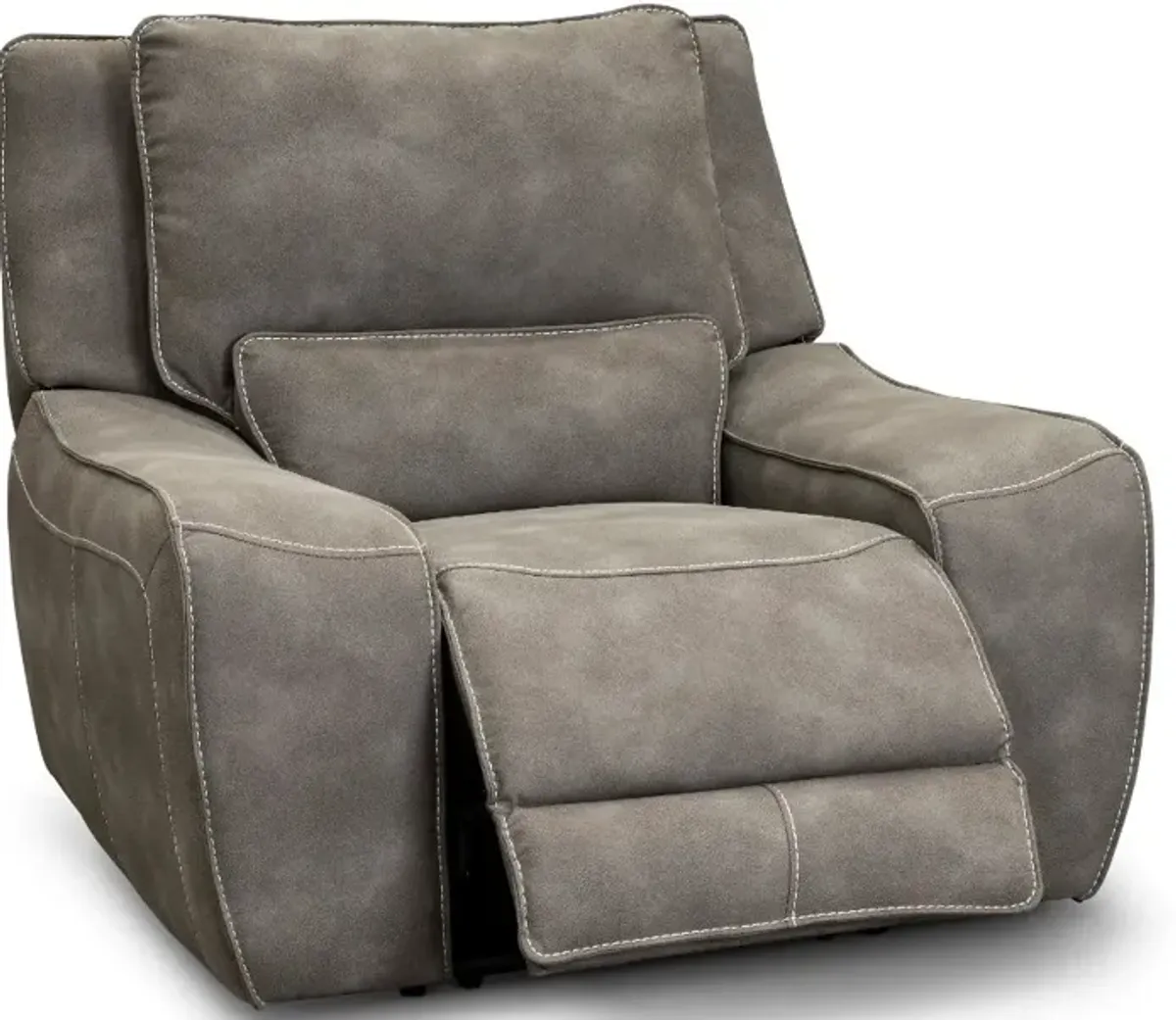 Sauvage Charcoal Gray Power Recliner with Power Headrest