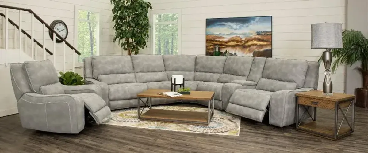 Sauvage Light Sky Gray 6 Piece Power Reclining Sectional