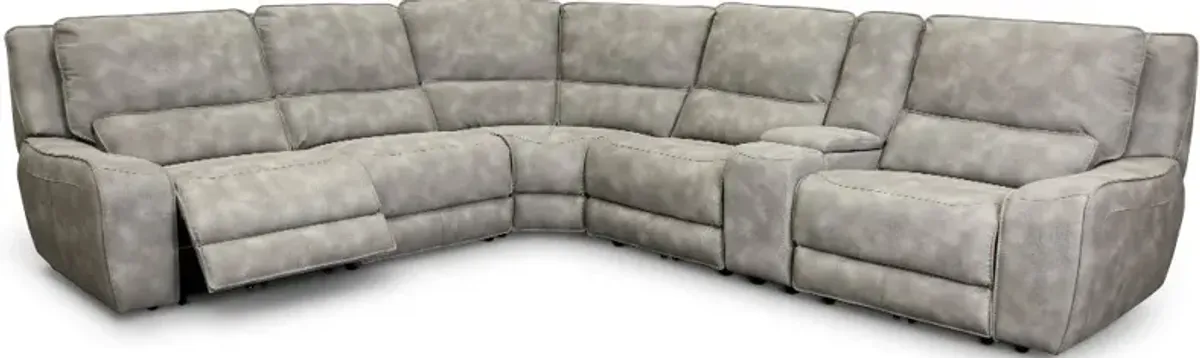 Sauvage Light Sky Gray 6 Piece Power Reclining Sectional