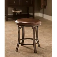 Transitional Antique Bronze Backless Vanity Stool - Hastings
