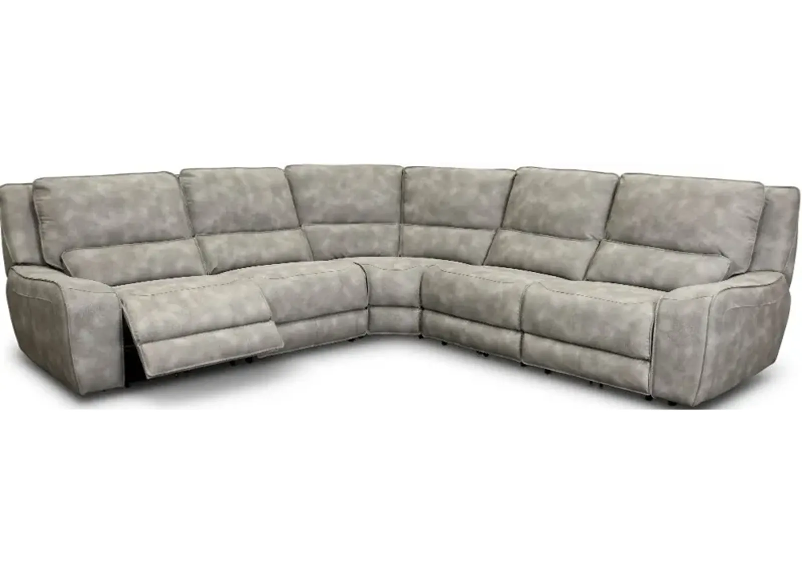 Sauvage Light Sky Gray 5 Piece Power Reclining Sectional