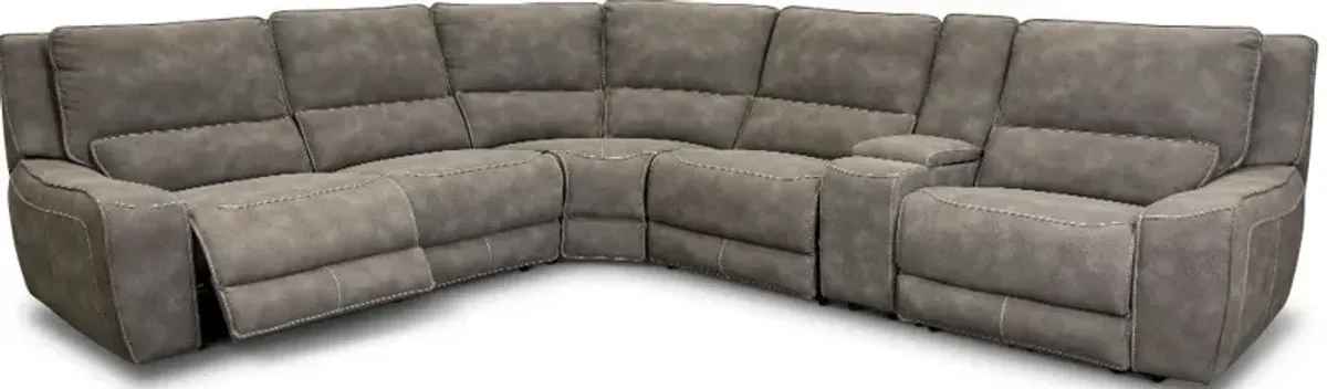 Sauvage Charcoal Gray 6 Piece Power Reclining Sectional