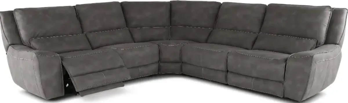 Sauvage Charcoal Gray 5 Piece Power Reclining Sectional