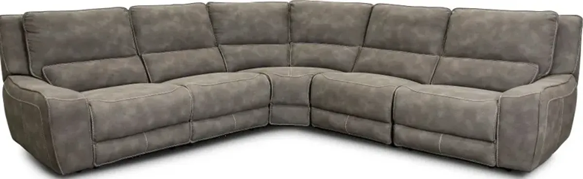 Sauvage Charcoal Gray 5 Piece Power Reclining Sectional