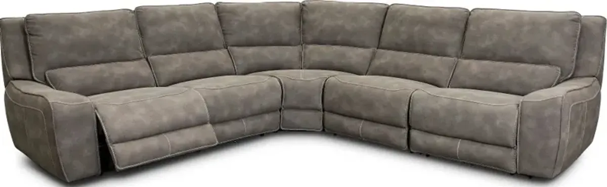 Sauvage Charcoal Gray 5 Piece Power Reclining Sectional