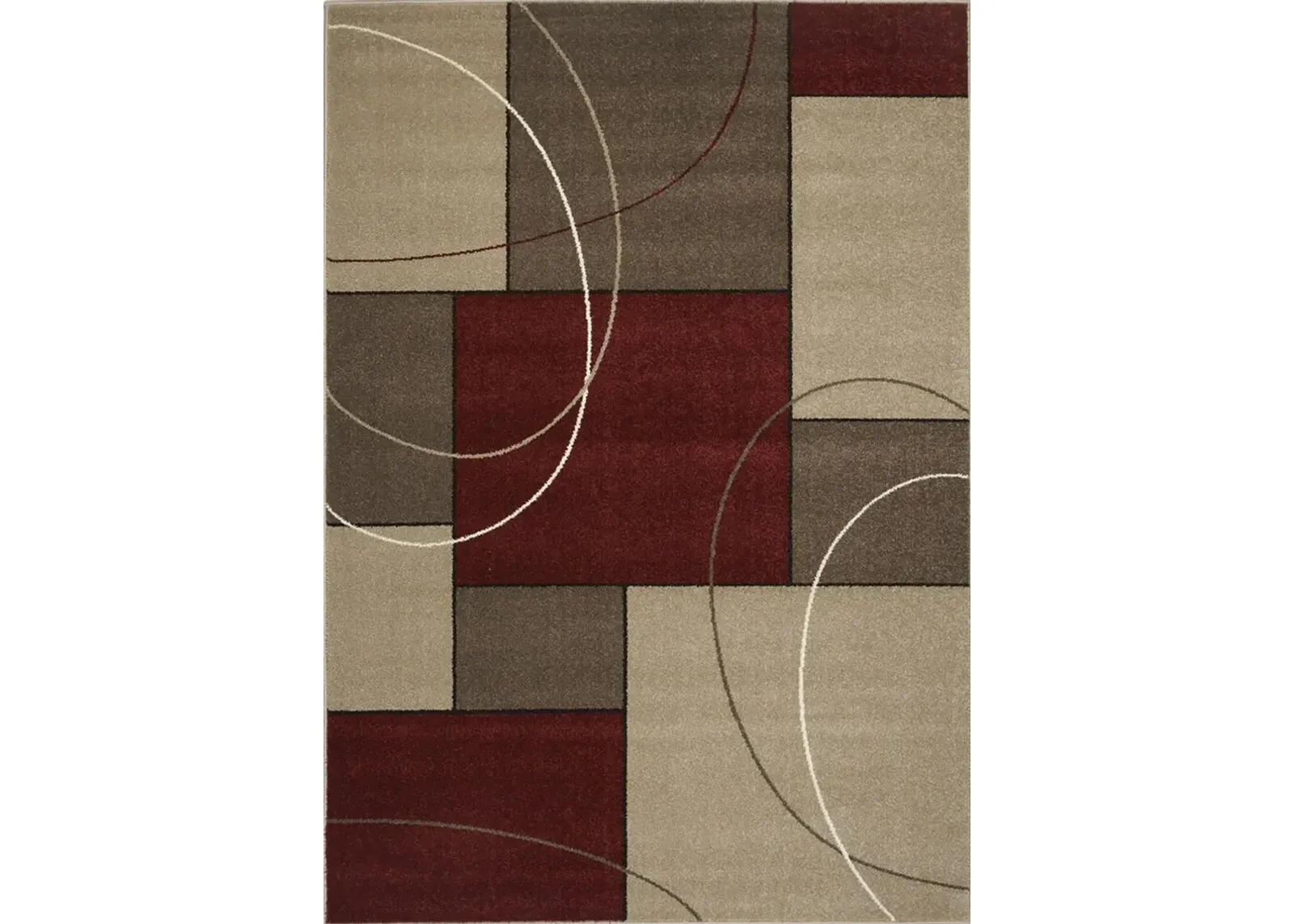 Casa 5 x 8 Burgundy and Taupe Area Rug