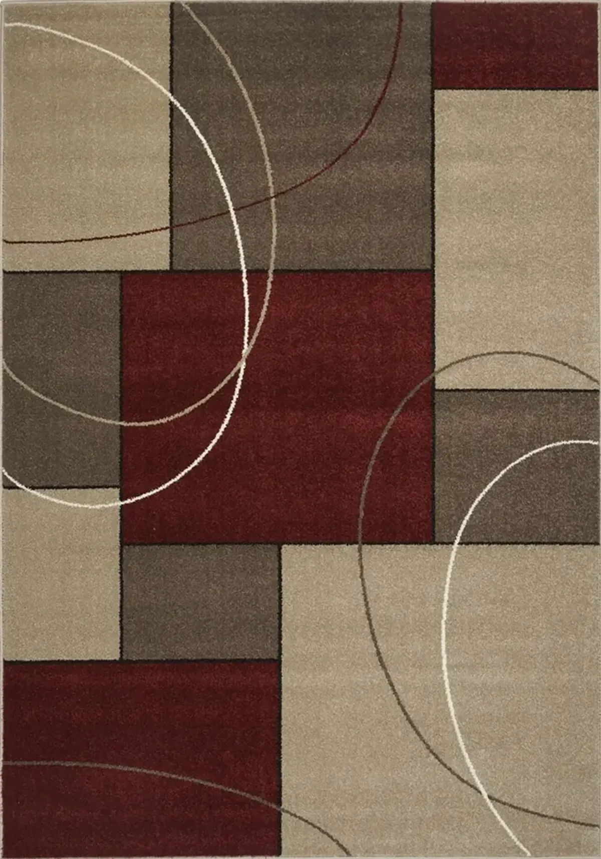 Casa 5 x 8 Burgundy and Taupe Area Rug