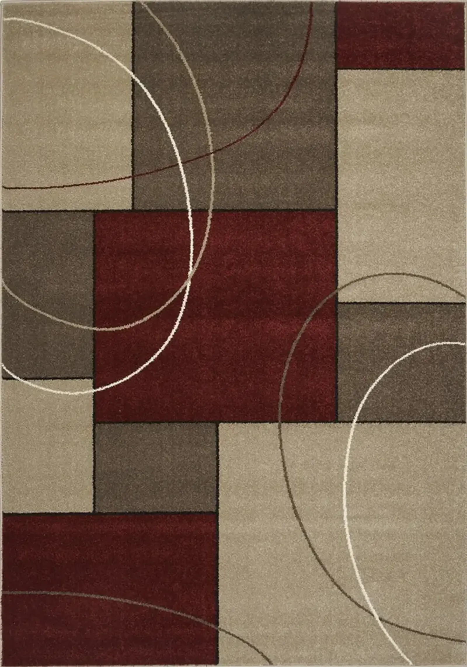 Casa 5 x 8 Burgundy and Taupe Area Rug