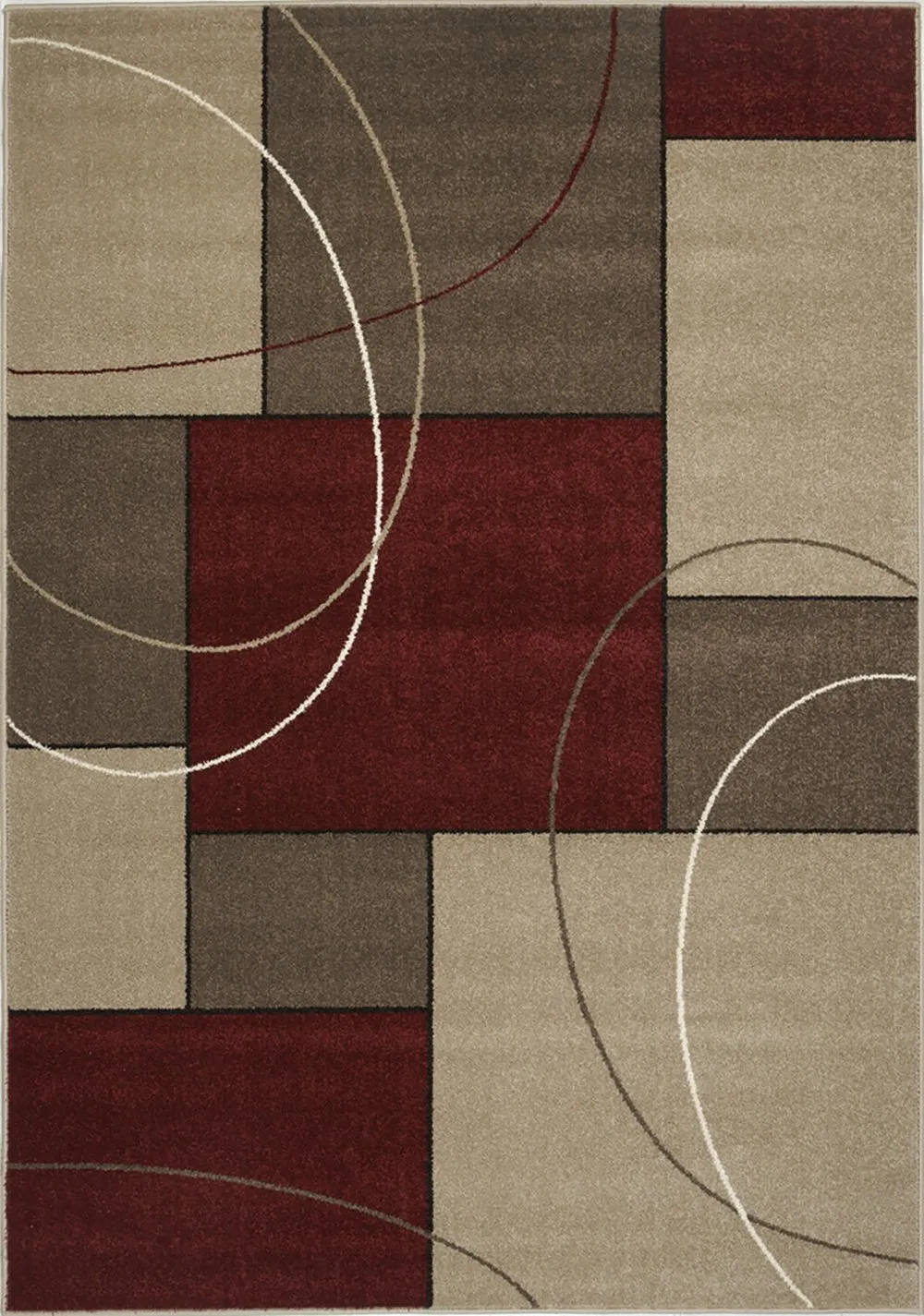 Casa 5 x 8 Burgundy and Taupe Area Rug