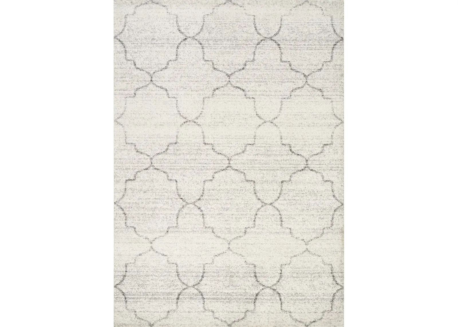 5 x 8 Medium Ogee White and Gray Area Rug - Focus