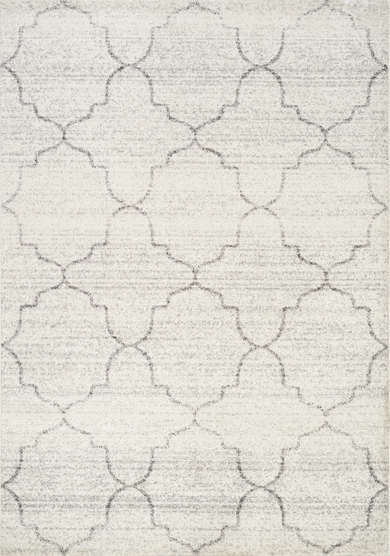 5 x 8 Medium Ogee White and Gray Area Rug - Focus