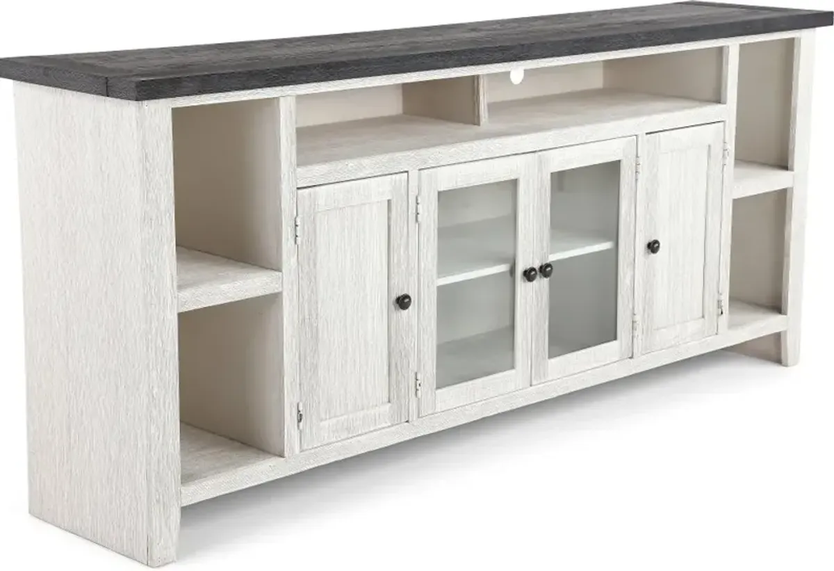 Eastport Rustic White 84" TV Stand