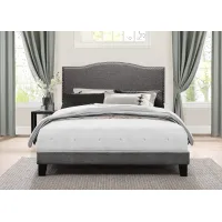 Kiley Stone Gray Queen Upholstered Bed