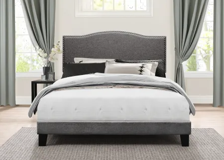 Kiley Stone Gray Queen Upholstered Bed