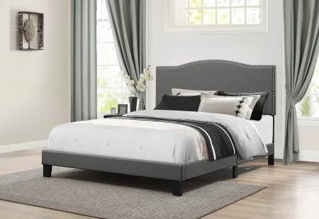 Kiley Stone Gray Full Upholstered Bed