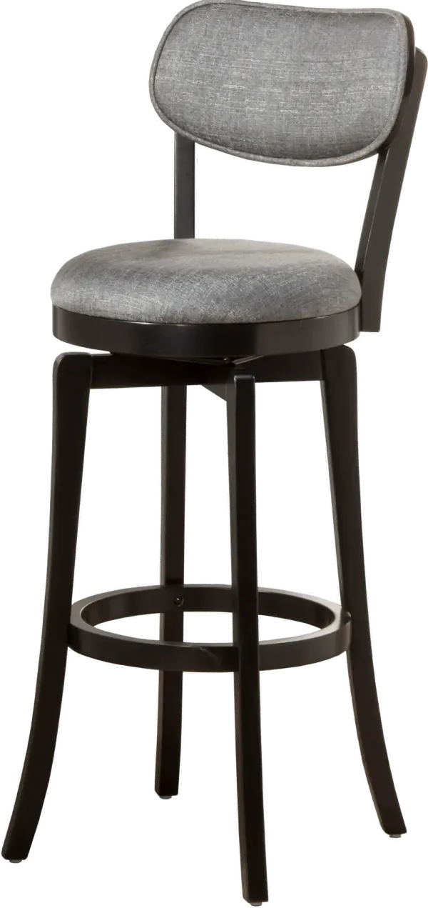 Sloan Gray and Black Swivel Bar Stool