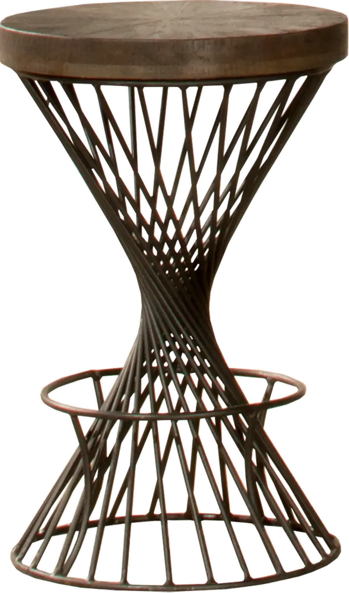 Dark Brown Metal Backless Counter Height Stool - Kanister