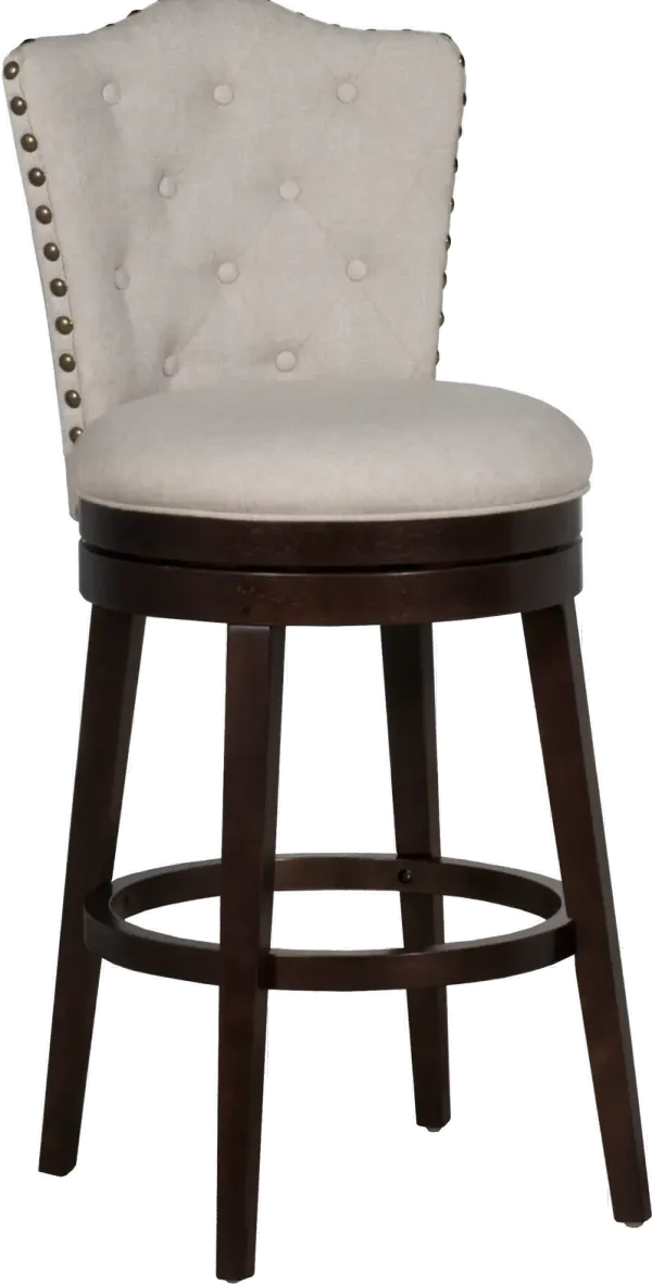 Traditional Cream Swivel Counter Height Stool - Edenwood