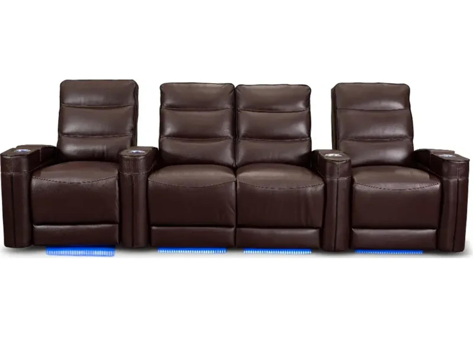 Beckett Wine Red Leather-Match 3 Piece Home Theater Seating