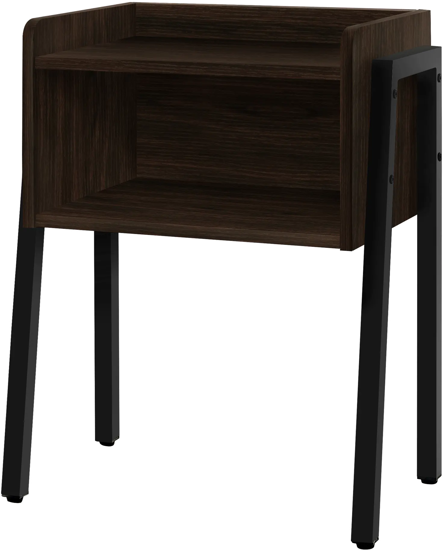 Contemporary Espresso and Black End Table - Mavis