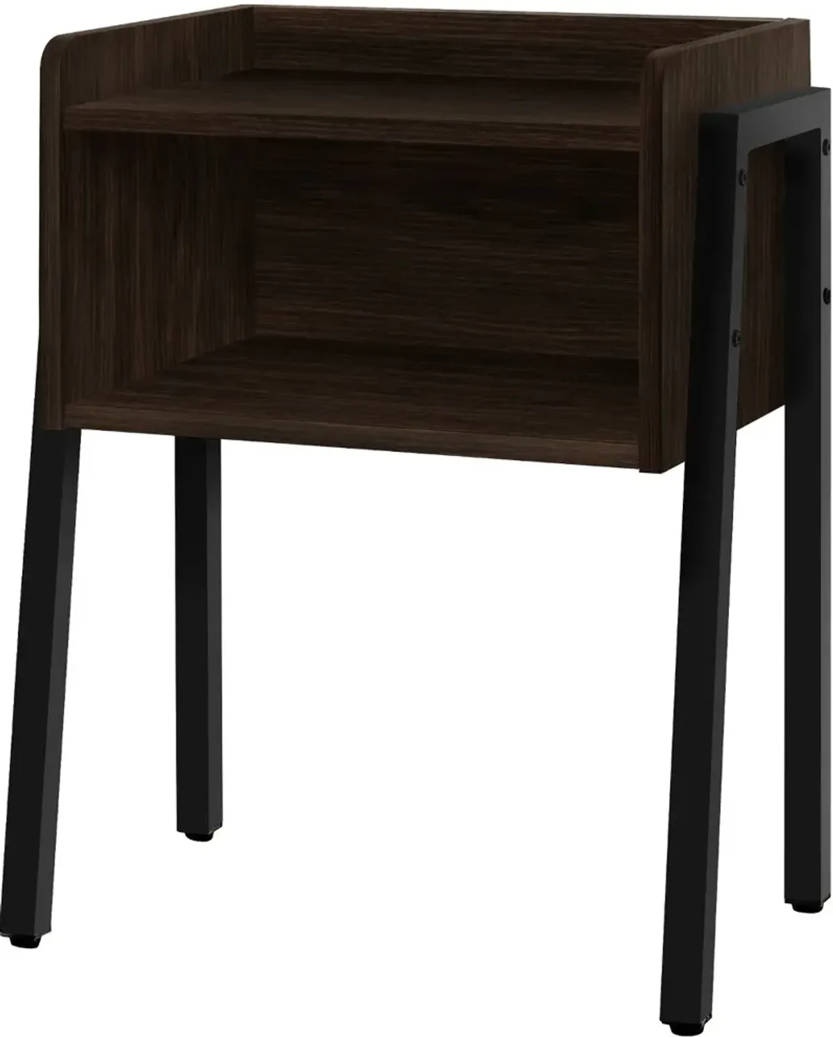 Contemporary Espresso and Black End Table - Mavis