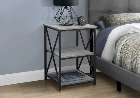 Gray and Black End Table - X Frame