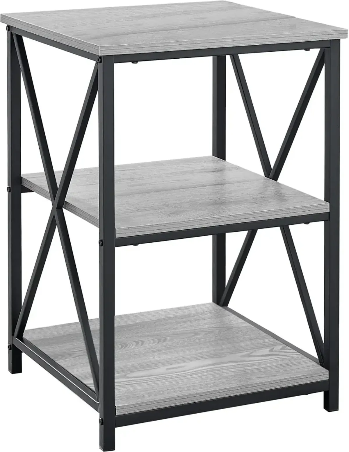 Gray and Black End Table - X Frame